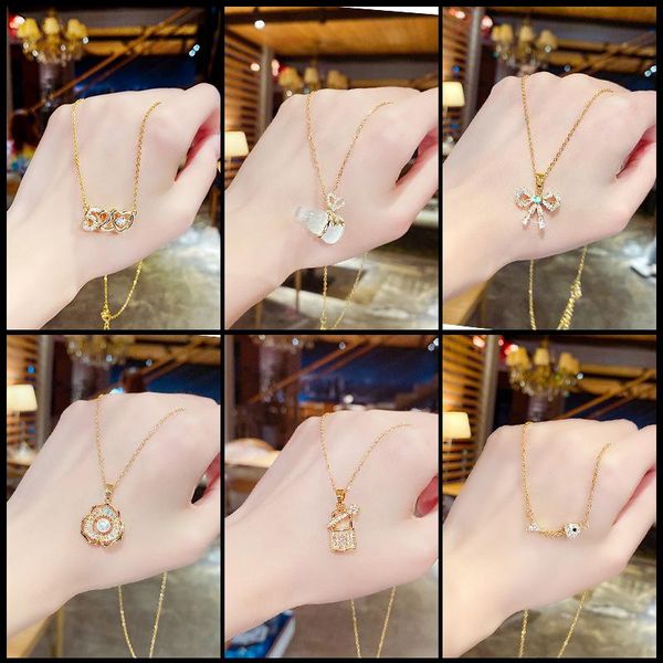 chains japanese korean light luxury titanium steel pendant necklace women's clavicle chain simple butterfly gothic, Silver
chains japanese korean light luxury titanium steel pendant necklace women's clavicle chain simple butterfly gothic, Silver