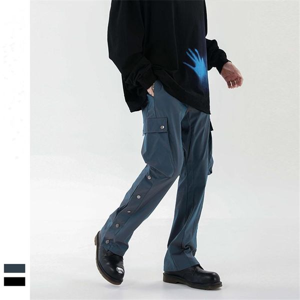 men's pants fashion spring and summer side breasted patchwork casual trousers hip hop streetwear male loose elastic waist cargo, Black
men's pants fashion spring and summer side breasted patchwork casual trousers hip hop streetwear male loose elastic waist cargo, Black