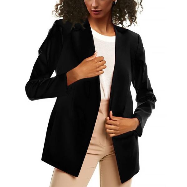 women's suits & blazers casual blazer women button female woman jackets for 2021 solid autumn long sleeve and coat femme, White;black
women's suits & blazers casual blazer women button female woman jackets for 2021 solid autumn long sleeve and coat femme, White;black
