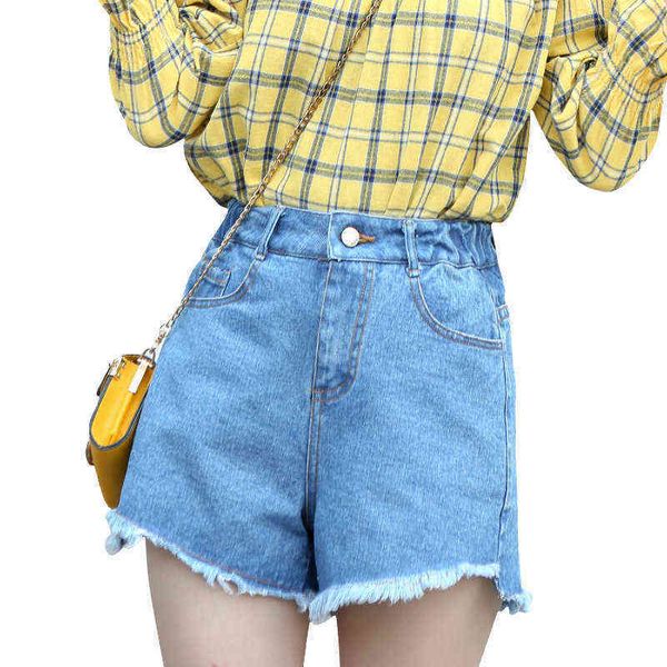 shorts women's denim summer 2021 loose pants students' black high waist jeans, Blue