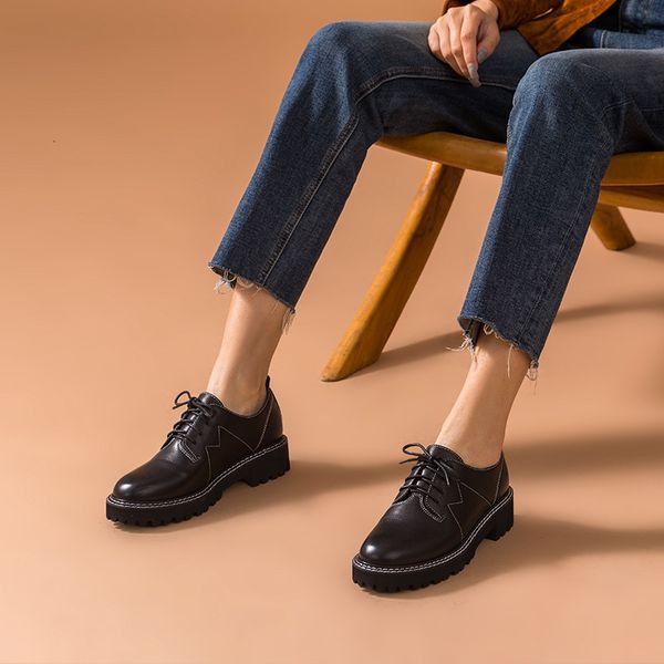 dress shoes casual women cow leather lace-up closure round toe thick heel double sewing ladies derby shoes handmade 21819, Black
dress shoes casual women cow leather lace-up closure round toe thick heel double sewing ladies derby shoes handmade 21819, Black