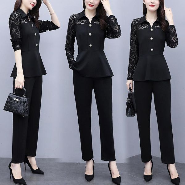 women's tracksuits 2021 spring long-sleeved lace stitching suit fashion two piece set and pants survetement femme 2, Gray
women's tracksuits 2021 spring long-sleeved lace stitching suit fashion two piece set and pants survetement femme 2, Gray