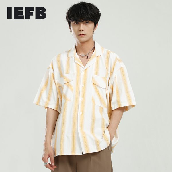 iefb men's clothing oversized striped short sleeve shirts spring summer korean loose trend stripe design blue 9y5663 210524, White;black
iefb men's clothing oversized striped short sleeve shirts spring summer korean loose trend stripe design blue 9y5663 210524, White;black