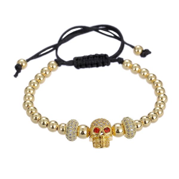 luxury 2020 skull men punk bracelet pave cz wheel skull charms bracelet copper beads braided men women jewelry gift, Golden;silver
luxury 2020 skull men punk bracelet pave cz wheel skull charms bracelet copper beads braided men women jewelry gift, Golden;silver