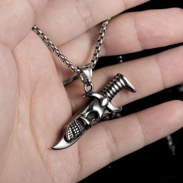pendant necklaces stainless steel necklace for men gothic chain metal retro cross titanium skull fashion vintage accessories, Silver
pendant necklaces stainless steel necklace for men gothic chain metal retro cross titanium skull fashion vintage accessories, Silver