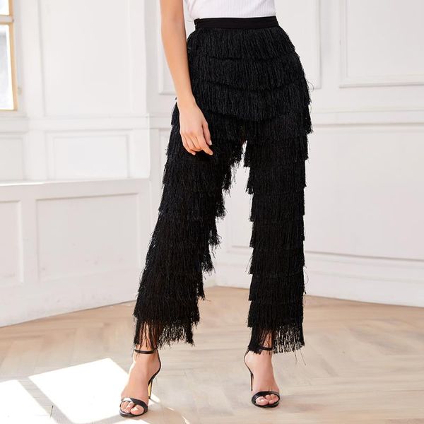 women's pants & capris sungift layered tassel high waist side zip black trend solid color personalized cropped, Black;white
women's pants & capris sungift layered tassel high waist side zip black trend solid color personalized cropped, Black;white