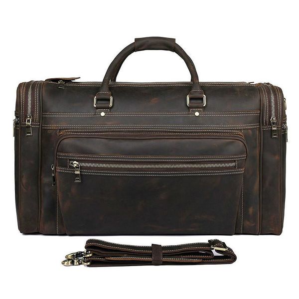 travel bag carry on luggage large capacity men's retro tote belt european and american multifunction leather portable duffel bags
travel bag carry on luggage large capacity men's retro tote belt european and american multifunction leather portable duffel bags