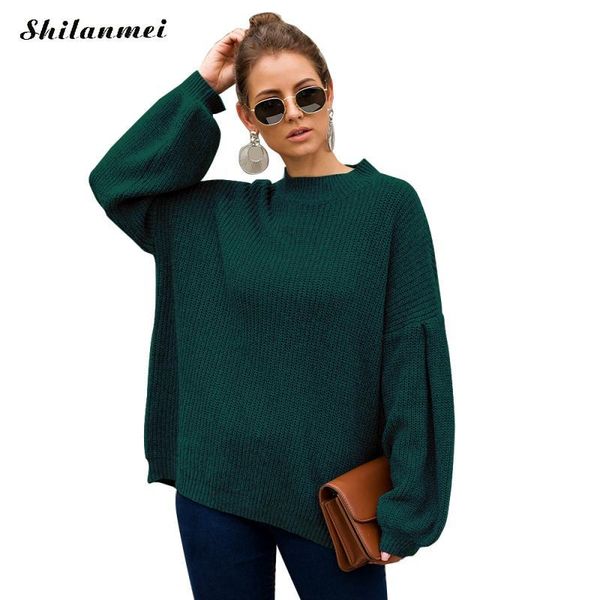 women's sweaters long sleeve autumn winter women sweater o neck loose causal jumper fashion solid green knitwear 2021 mujer pullovers, White;black
women's sweaters long sleeve autumn winter women sweater o neck loose causal jumper fashion solid green knitwear 2021 mujer pullovers, White;black
