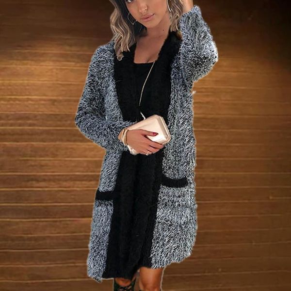 women's knits & tees women long sleeve cardigan vintage open front sweater coat pure color outerwear female elegant pocket knitted, White
women's knits & tees women long sleeve cardigan vintage open front sweater coat pure color outerwear female elegant pocket knitted, White