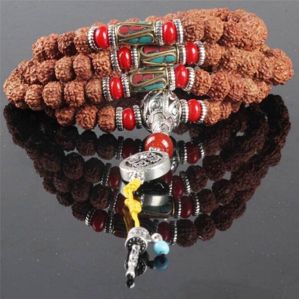 beaded, strands wholesale natural round tibetan five-petal rudraksha 108 beads prayer bracelet with silver accessories for man or women, Black
beaded, strands wholesale natural round tibetan five-petal rudraksha 108 beads prayer bracelet with silver accessories for man or women, Black
