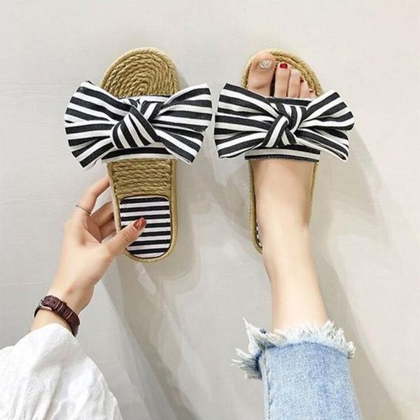 slippers sweet big bow-knot design ladies flat bottom flip flops woman summer casual beach shoes girls outdoor slides, Black 
slippers sweet big bow-knot design ladies flat bottom flip flops woman summer casual beach shoes girls outdoor slides, Black