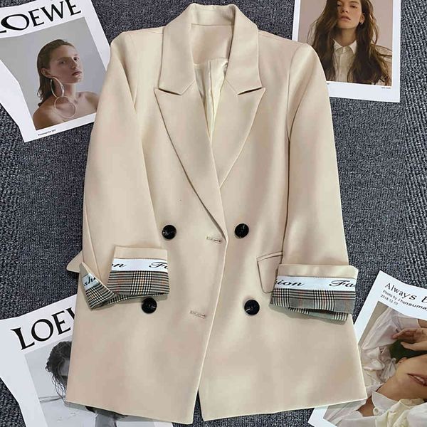 women's suits & blazers korean style button up collared loose beige female blazer lady in office blazers double breasted spring clothe, White;black
women's suits & blazers korean style button up collared loose beige female blazer lady in office blazers double breasted spring clothe, White;black