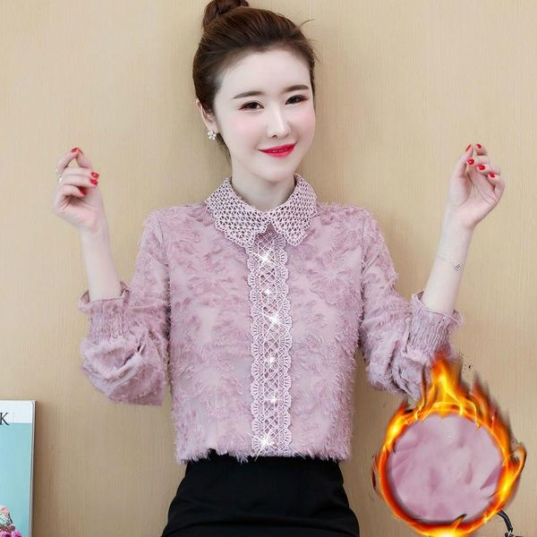 autumn winter lace thickened blusa women long sleeve flower stand collar plus velvet blouses shits y61 women's & shirts, White
autumn winter lace thickened blusa women long sleeve flower stand collar plus velvet blouses shits y61 women's & shirts, White