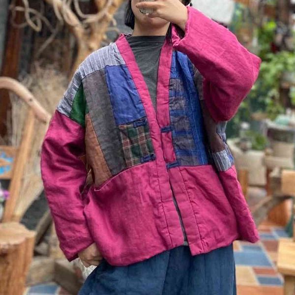 johnature women warm cotton coat patchwork rose red parkas v-neck winter loose retro women vintage parkas 210521, Black
johnature women warm cotton coat patchwork rose red parkas v-neck winter loose retro women vintage parkas 210521, Black