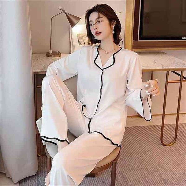 spring silk solid pyjamas women sleepwear long sleeve suit home wear fashion leisure, Black;red
spring silk solid pyjamas women sleepwear long sleeve suit home wear fashion leisure, Black;red