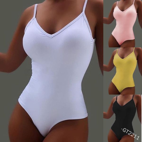 women skinny bodysuit summer sleeveless v neck halter sling playsuit high elastic corset solid color romper overalls women's jumpsuits, Black;white
women skinny bodysuit summer sleeveless v neck halter sling playsuit high elastic corset solid color romper overalls women's jumpsuits, Black;white