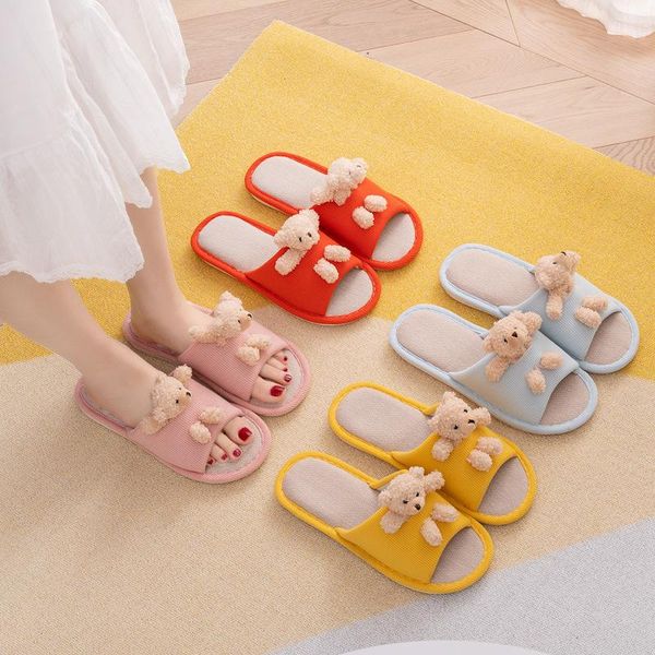 parent-child slippers cartoon bear home linen breathable and comfortable cotton girls slipper, Black;grey
parent-child slippers cartoon bear home linen breathable and comfortable cotton girls slipper, Black;grey