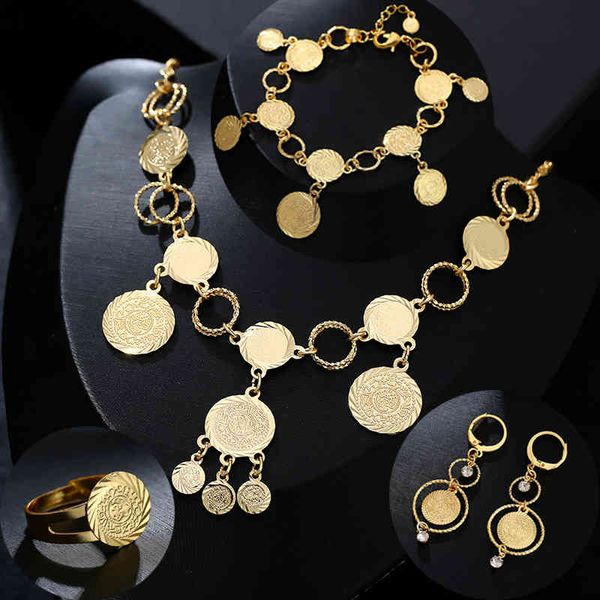jewelry sets new arrival bride muslim coin necklace earring ring bracelet for women gold color middle east arab wedding gift, Black
jewelry sets new arrival bride muslim coin necklace earring ring bracelet for women gold color middle east arab wedding gift, Black