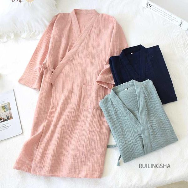 women's sleepwear 2021 japanese-style kimono spring and summer 100% cotton crepe ladies thin nightgown men bathrobe robe home service p, Black;red
women's sleepwear 2021 japanese-style kimono spring and summer 100% cotton crepe ladies thin nightgown men bathrobe robe home service p, Black;red
