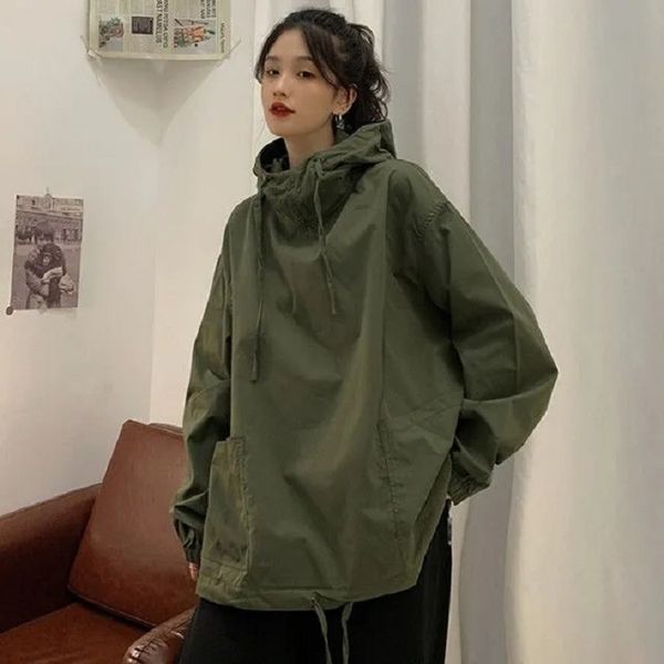 work cloth sweater women's spring autumn korean version loose and versatile hooded pullover thin coat, Black
work cloth sweater women's spring autumn korean version loose and versatile hooded pullover thin coat, Black