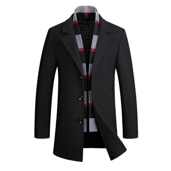 men's wool & blends winter coat 2021 fashion men clothing scarf collar cotton-padded thick warm woolen male trench overcoat, Black
men's wool & blends winter coat 2021 fashion men clothing scarf collar cotton-padded thick warm woolen male trench overcoat, Black