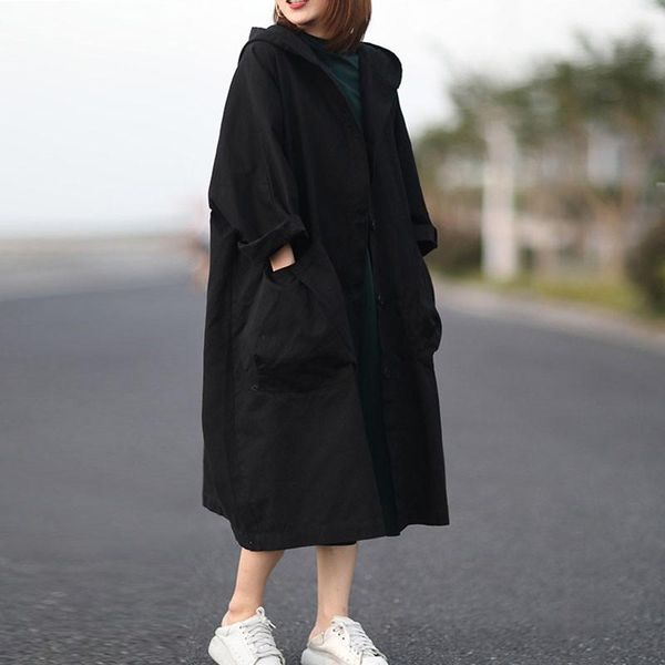 women's trench coats fairynatural women loose plus size hooded single breasted windbreaker simple casual ladies long 2021 autumn spring, Tan;black
women's trench coats fairynatural women loose plus size hooded single breasted windbreaker simple casual ladies long 2021 autumn spring, Tan;black