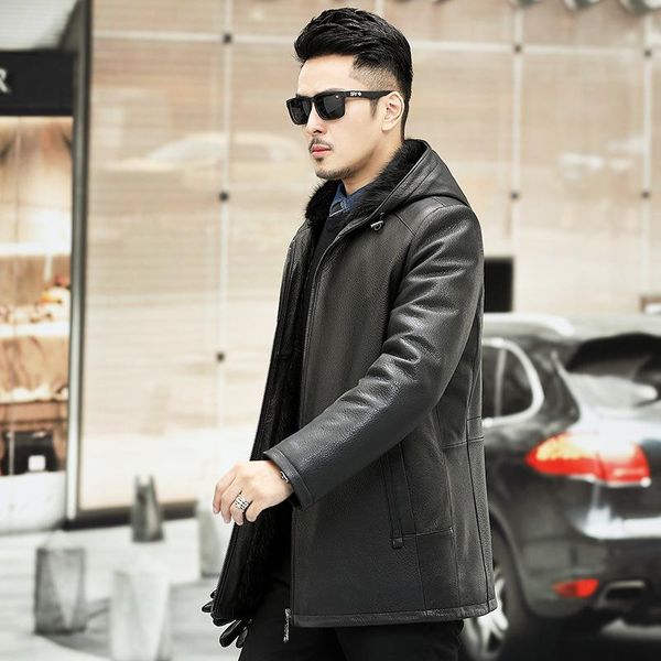 natural luxury men leather liner hooded jacket winter warm zipper ol business casual coat plus size 5xl biker men's & faux, Black
natural luxury men leather liner hooded jacket winter warm zipper ol business casual coat plus size 5xl biker men's & faux, Black