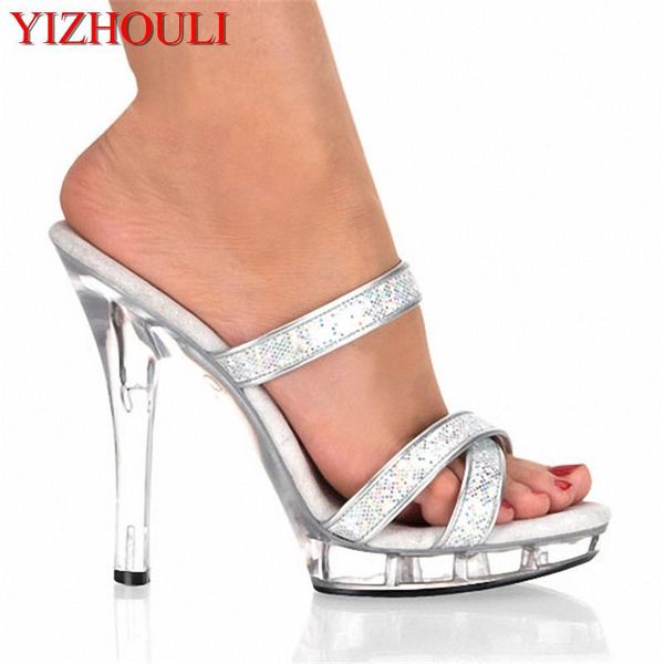 ultra fine 13cm high heels, stylish silver sequined sandals transparent soles dress shoes, Black
ultra fine 13cm high heels, stylish silver sequined sandals transparent soles dress shoes, Black