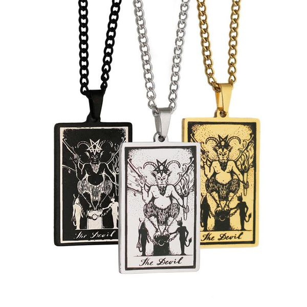 pendant necklaces tarot card symbol the devil scorpio necklace women punk jewelry stainless steel men, Silver
pendant necklaces tarot card symbol the devil scorpio necklace women punk jewelry stainless steel men, Silver