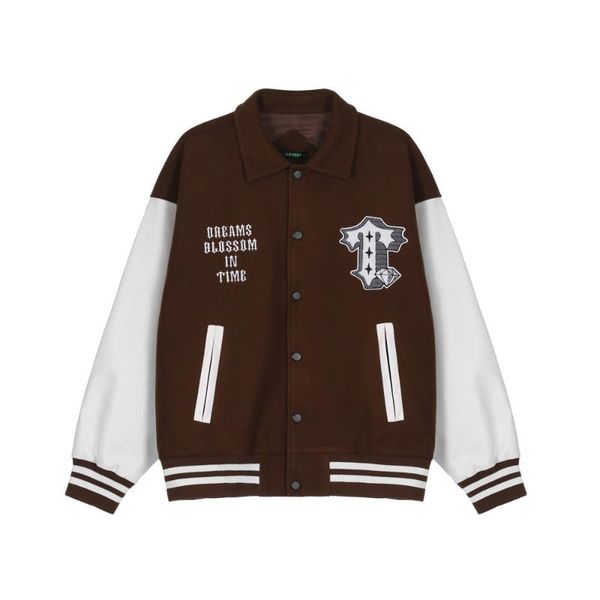men's jackets european and american letter embroidery contrast color stitching baseball suit ins street fashion brand loose lapel jacke, Black;brown
men's jackets european and american letter embroidery contrast color stitching baseball suit ins street fashion brand loose lapel jacke, Black;brown
