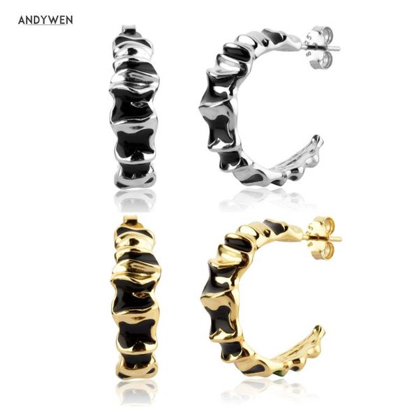 hoop & huggie andywen 925 sterling silver gold irregular geometric black circle earring women luxury jewelry fine jewels clips piercing, Golden;silver
hoop & huggie andywen 925 sterling silver gold irregular geometric black circle earring women luxury jewelry fine jewels clips piercing, Golden;silver
