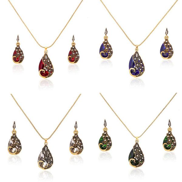 earrings & necklace antique bohemian crystal peacock pendant jewelry set for women girls fashion drop water shaped stud earring party gifts, Silver
earrings & necklace antique bohemian crystal peacock pendant jewelry set for women girls fashion drop water shaped stud earring party gifts, Silver