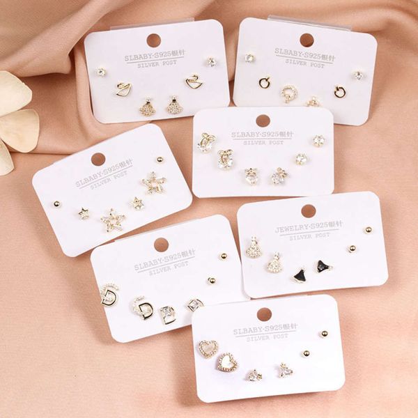 new 925 silver needle swan micro inlaid versatile female korean temperament personality three pairs of combination fashion earrings, Black
new 925 silver needle swan micro inlaid versatile female korean temperament personality three pairs of combination fashion earrings, Black