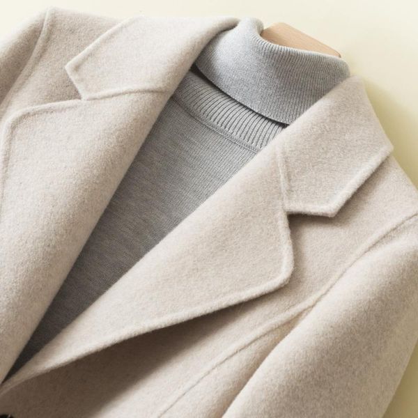 women's wool & blends double-sided cashmere coat of fund 2021 autumn winters is brief paragraph small high-end hepburn wind, Black
women's wool & blends double-sided cashmere coat of fund 2021 autumn winters is brief paragraph small high-end hepburn wind, Black