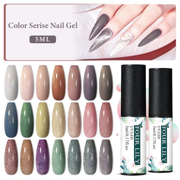 four lily glitter color gel nail polish spring nude pink art hybrid varnishes semi permanent uv base varnish manicure, Red;pink
four lily glitter color gel nail polish spring nude pink art hybrid varnishes semi permanent uv base varnish manicure, Red;pink