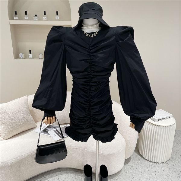 springtime female 2021 niche fashion design bubble sleeve plied irregular dress thin, Black;gray
springtime female 2021 niche fashion design bubble sleeve plied irregular dress thin, Black;gray