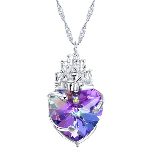 sydel s925 sterling silver necklace women's fashion simple and versatile crystal heart-shaped love castle pendant, Black
sydel s925 sterling silver necklace women's fashion simple and versatile crystal heart-shaped love castle pendant, Black