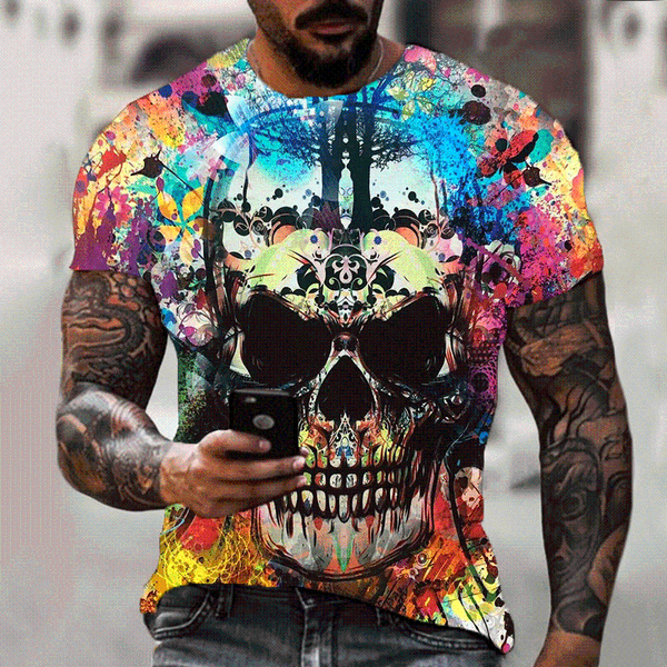 men's t-shirts 2021 summer and women's 3d skull print t-shirt fashion casual fitness running short-sleeved streetwear, White;black
men's t-shirts 2021 summer and women's 3d skull print t-shirt fashion casual fitness running short-sleeved streetwear, White;black