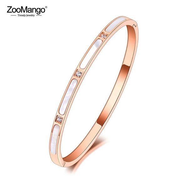 bangle zoomango luxury cz crystal 4mm cuff bangles for women white shell titanium stainless steel bracelets jewelry zb20215, Black
bangle zoomango luxury cz crystal 4mm cuff bangles for women white shell titanium stainless steel bracelets jewelry zb20215, Black