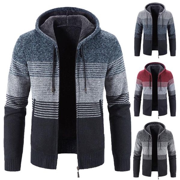 men's jackets sweater spring autumn hooded patchwork stripe coat thick zipper wool sweaters cardigan jumpers plus size 3xl, Black;brown
men's jackets sweater spring autumn hooded patchwork stripe coat thick zipper wool sweaters cardigan jumpers plus size 3xl, Black;brown