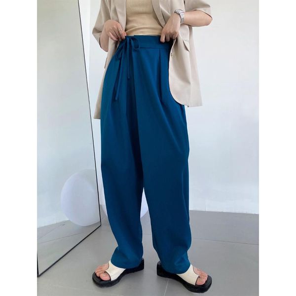 women's pants & capris 2021 autumn lace up suit trousers women straight tube wide leg pantalon femme streetwear, Black;white
women's pants & capris 2021 autumn lace up suit trousers women straight tube wide leg pantalon femme streetwear, Black;white