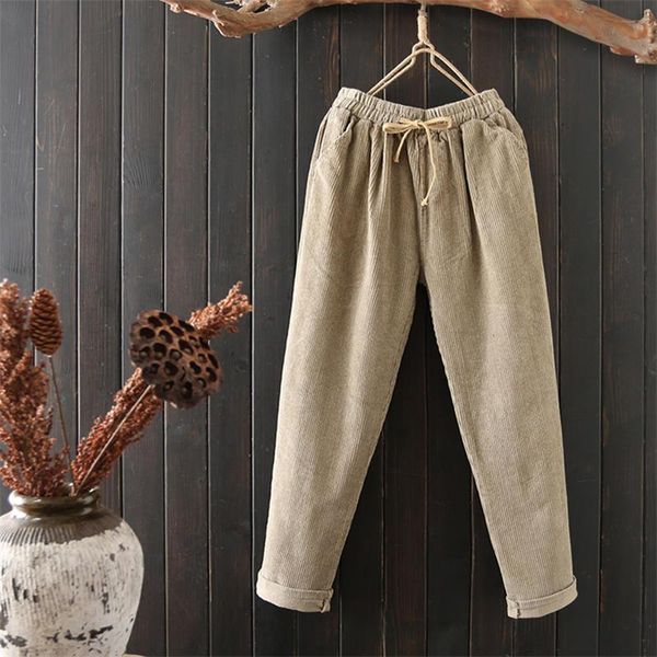 women's pants & capris autumn winter streetwear corduroy women trousers casual vintage high waist harem hk445, Black;white
women's pants & capris autumn winter streetwear corduroy women trousers casual vintage high waist harem hk445, Black;white