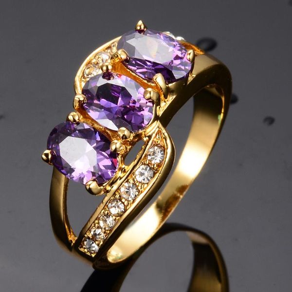 wedding rings luxury female purple oval crystal ring yellow gold color for women cute big bride engagement, Slivery;golden
wedding rings luxury female purple oval crystal ring yellow gold color for women cute big bride engagement, Slivery;golden