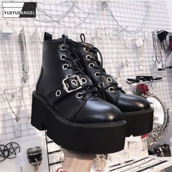 punk style rivet buckle strap pu leather motorcycle boots women gothic winter ankle ladies fashion chunky heels shoes, Black
punk style rivet buckle strap pu leather motorcycle boots women gothic winter ankle ladies fashion chunky heels shoes, Black