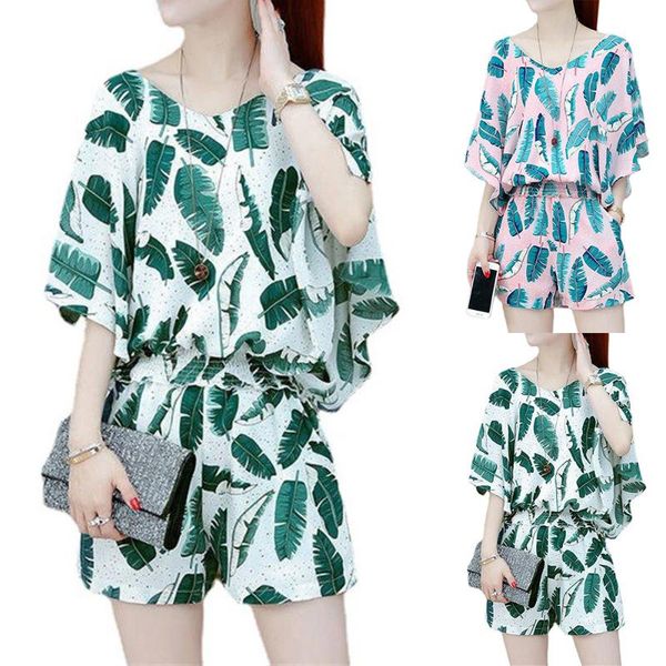 women's tracksuits 2pcs women summer short sleeve leaf print t shirt + shorts pants sets outfit, Gray
women's tracksuits 2pcs women summer short sleeve leaf print t shirt + shorts pants sets outfit, Gray