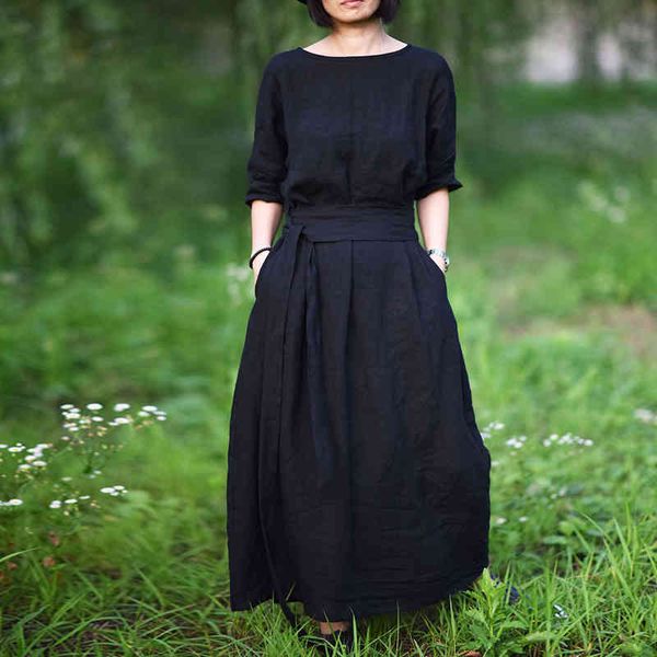 johnature v-neck spring cotton linen vintage dress women loose plus size lace-up solid color asymmetry dresses 210521, Black;gray
johnature v-neck spring cotton linen vintage dress women loose plus size lace-up solid color asymmetry dresses 210521, Black;gray