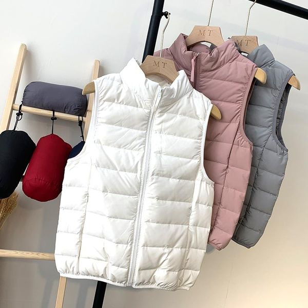 women's vests winter women light white duck down vest warm sleeveless waistcoat parka female stand collar coat short 1131, Black;white
women's vests winter women light white duck down vest warm sleeveless waistcoat parka female stand collar coat short 1131, Black;white