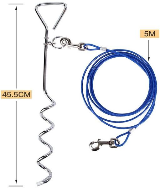 dog collars & leashes pet tie-out cable heavy duty dogs chain outdoor lead belt for camping training with 18" spiral ground
dog collars & leashes pet tie-out cable heavy duty dogs chain outdoor lead belt for camping training with 18" spiral ground