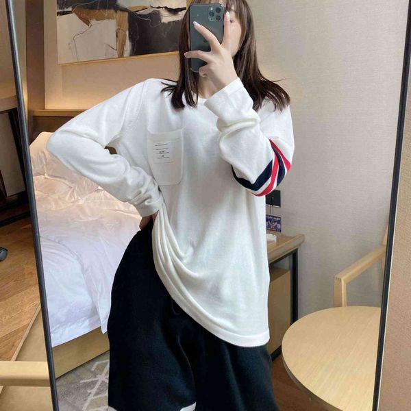 chaopai tb college style classic four bar long sleeve t-shirt women's 2021 early autumn casual loose age reducing bottom shirt, White
chaopai tb college style classic four bar long sleeve t-shirt women's 2021 early autumn casual loose age reducing bottom shirt, White