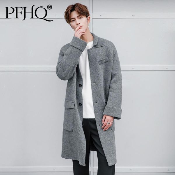 men's wool & blends pfhq men medium length windbreaker lapel knitted cardigan fashion cotton coat 2021 winter korean single-breasted lo, Black
men's wool & blends pfhq men medium length windbreaker lapel knitted cardigan fashion cotton coat 2021 winter korean single-breasted lo, Black